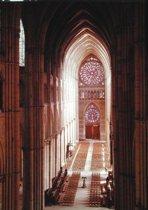 Interior view of the nave looking towards the west end